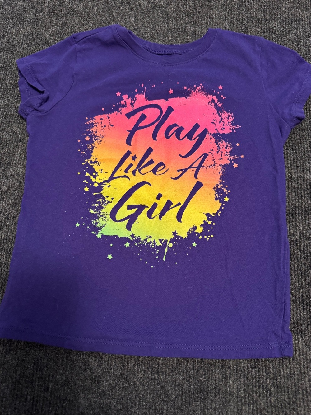 The Children's Place "Play Like A Girl" Purple Graphic Tee T-Shirt Size 5/6
